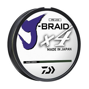 Daiwa J-Braid x4 4 Strand Braided Line 150yd Filler Spool Dark Green