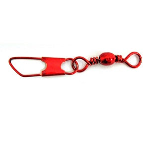 Eagle Claw Barrel Swivel Sz7 w/Safety Snap Red 6pk