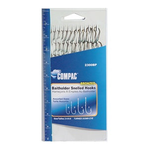 Compac Bronzed Bait-holder Snelled Hookes