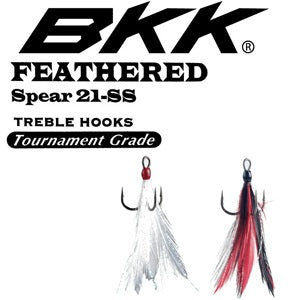 bottom fishing feathered vietnamese hooks VMC Dressed X-Rap Treble Hook - Fire Tiger blue runners BKK Feathered Speer Treble Hooks