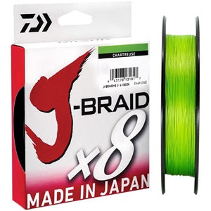 DAIWA J-BRAID X8 Braided Line, Chartreuse