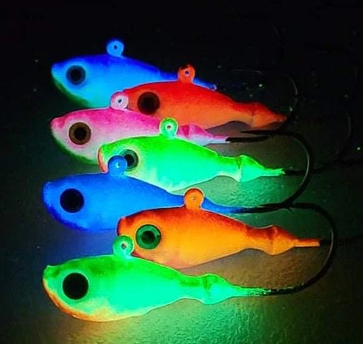 best ice fishing lure kits HCL UV GLOW Teardrop/ Minnow Jig Sets